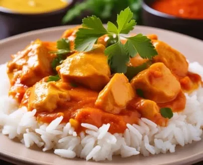 Hühnercurry auf Jasminreis