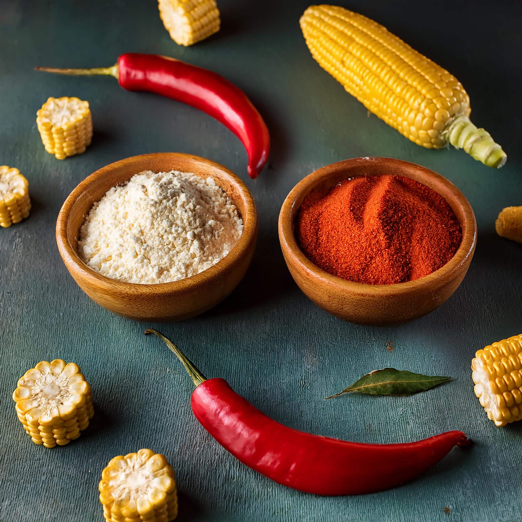De la farine de mais et de la poudre de piment d'Espelette