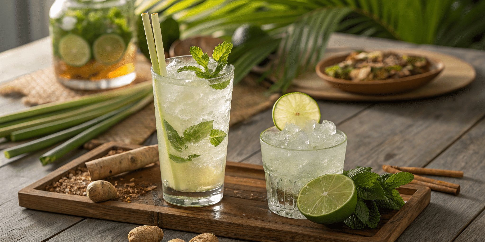 Deux coktail à à base de citronelle et de galanga