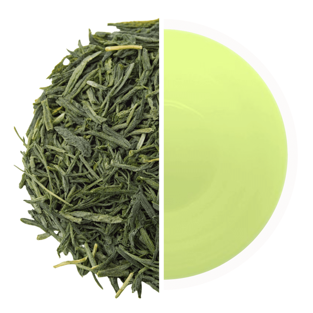 Du thé Gyokuro en feuilles sechées et en infusion