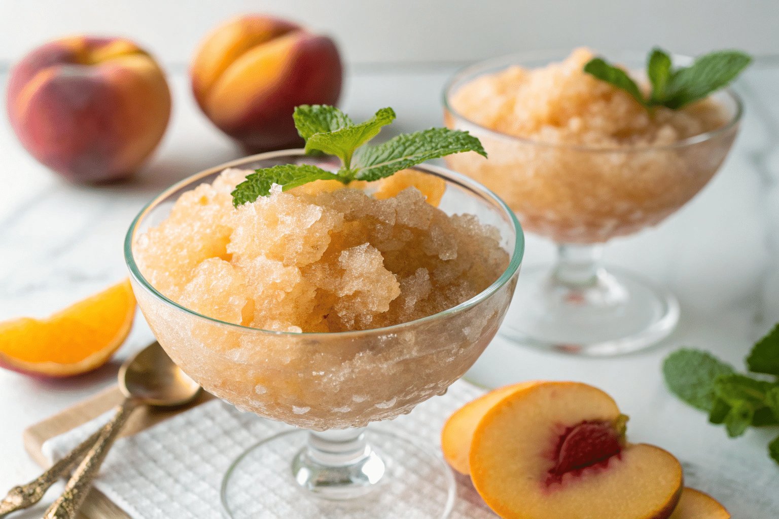 Granité au thé pêche maison, la recette rafraîchissante
