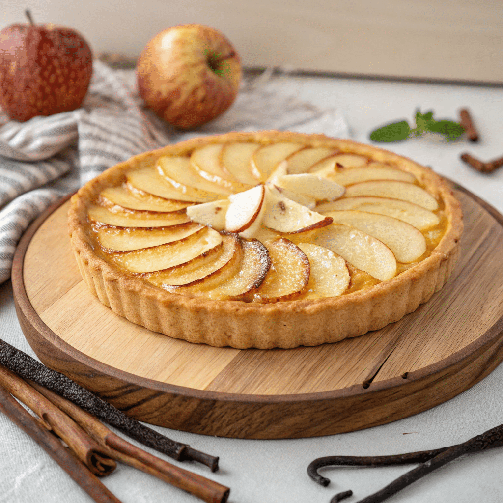 Une tarte aux pommes à la vanille