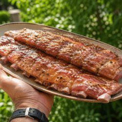 Des travers de porc marinés avec du poivre long de Java