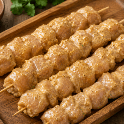 Des brochettes de poulet au yoghurt et garam masala
